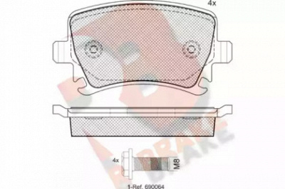 R BRAKE rb1600703 -  Комплект тормозных колодок, дисковый тормоз